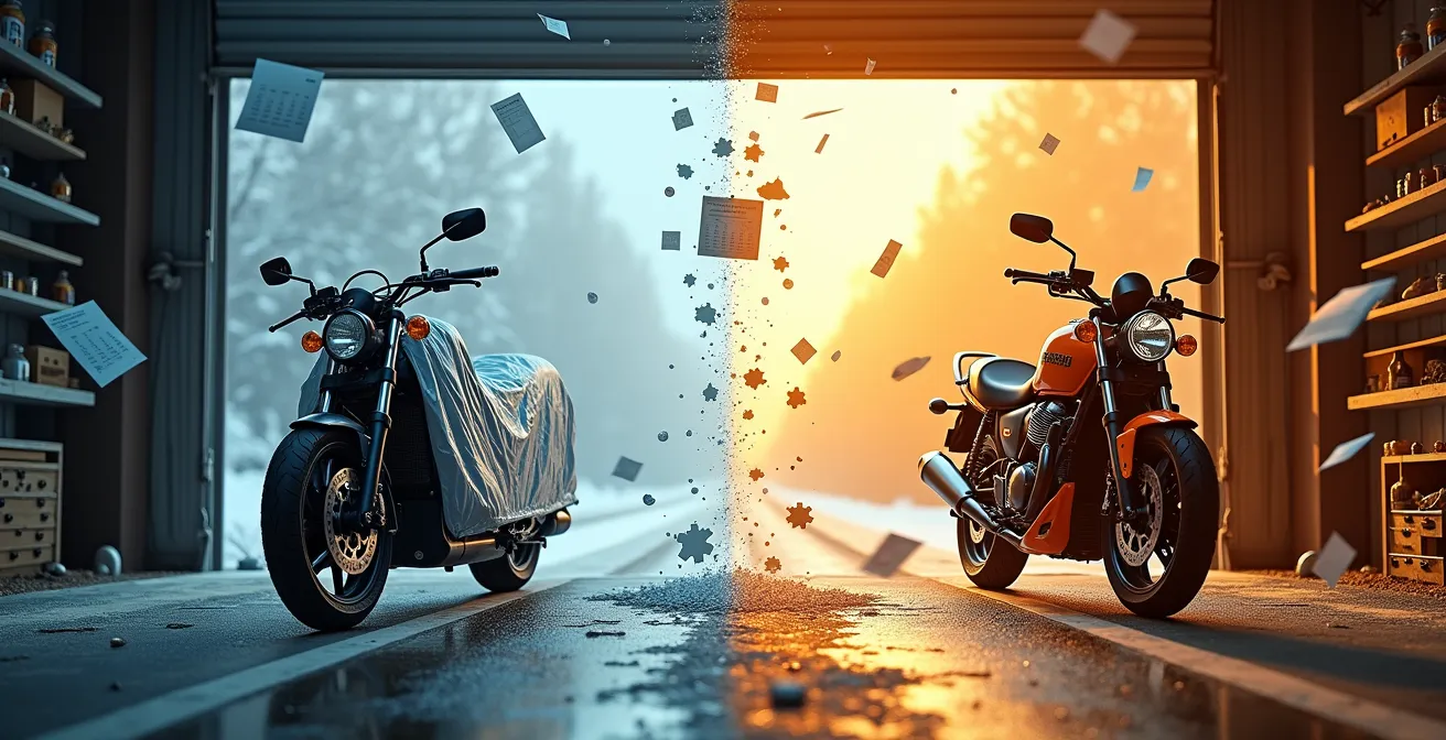 Confronto grafico tra costi polizza sospendibile e semestrale per moto stagionale