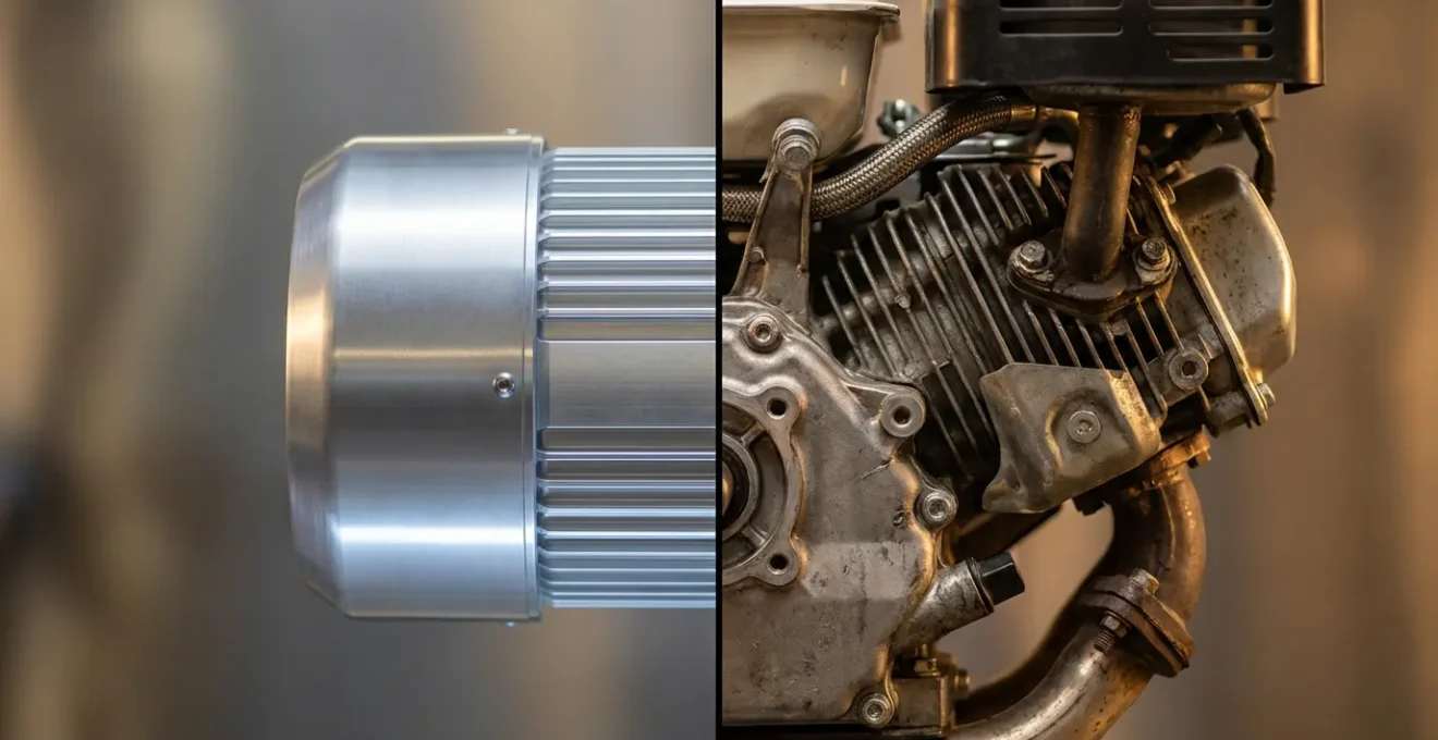 Scooter elettrico e scooter tradizionale parcheggiati fianco a fianco